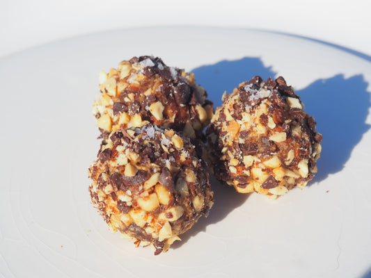 TIME – A bite with peanut, peanut butter, date, salt, 70% dark chocolate and Reishi